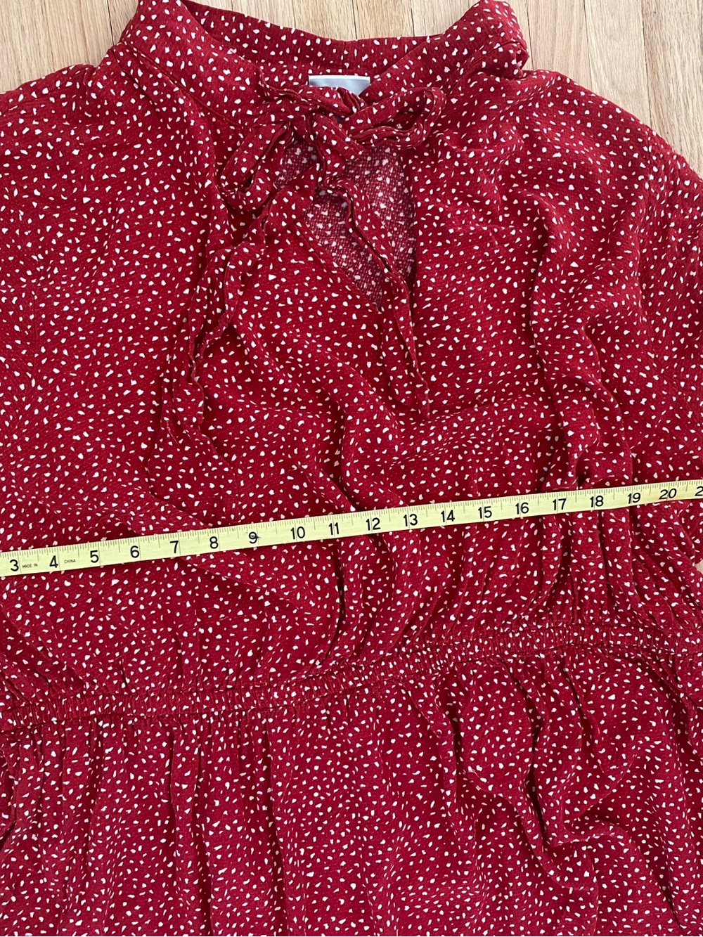 Ava and Viv red micro dot long sleeve tiered prairie modest tradwife maxi 3X - Picture 5 of 8